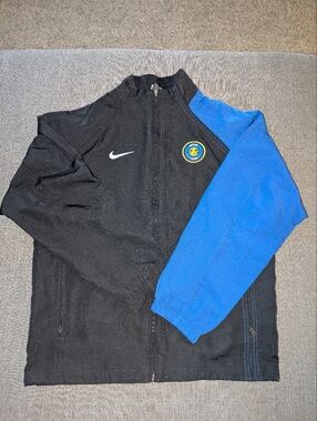 Vintage Nike Black and Blue Inter Milan Zip-Up Jacket